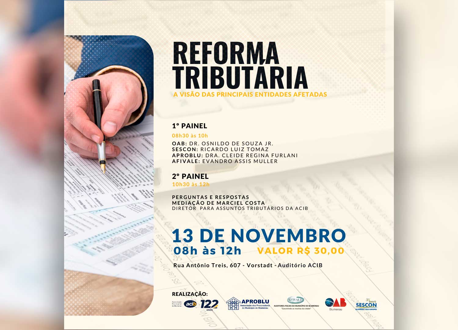 Comissão de Direito Tributário da OAB Blumenau participa de evento sobre Reforma Tributária Comissão de Direito Tributário da OAB Blumenau participa de evento sobre Reforma Tributária