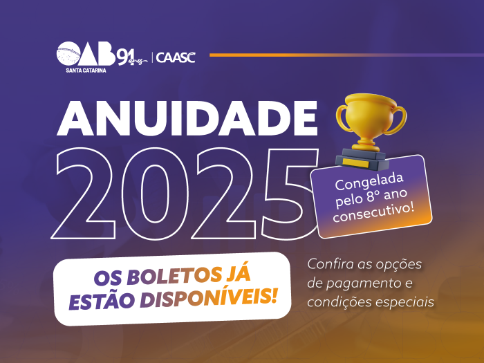 Boletos da anuidade 2025 já está disponível Boletos da anuidade 2025 já está disponível