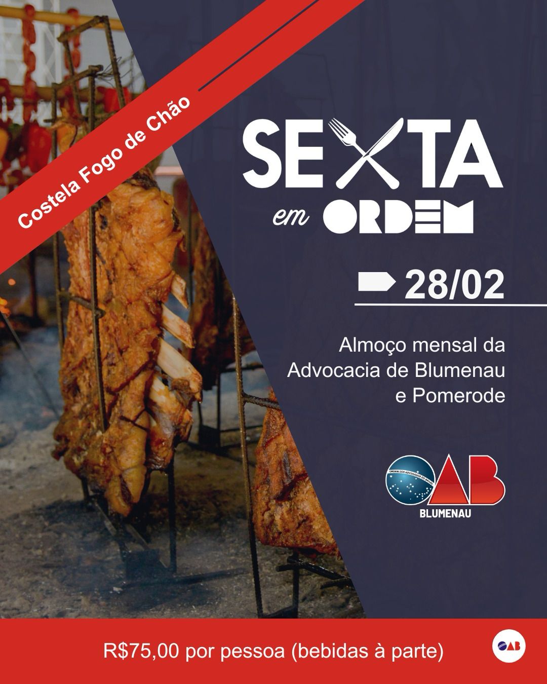 OAB Blumenau e Pomerode promovem Encontro Mensal da Advocacia com almoço por adesão