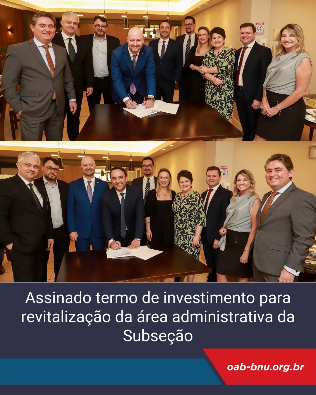 OAB Blumenau assina termo de investimento para revitalização da área administrativa da subseção OAB Blumenau assina termo de investimento para revitalização da área administrativa da subseção
