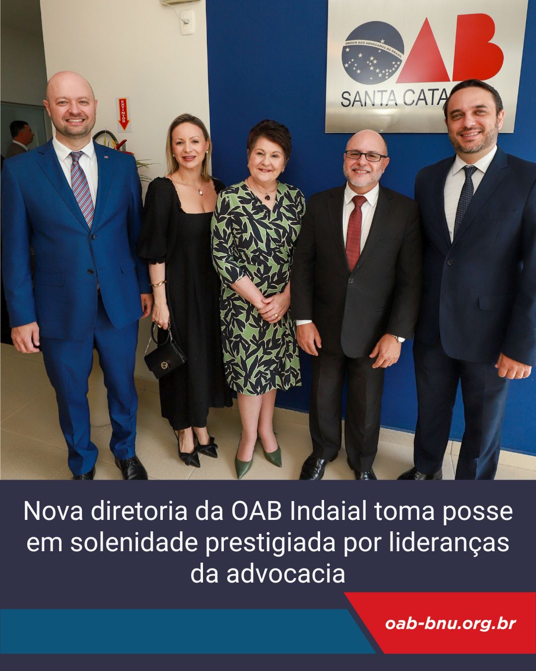 Nova diretoria da OAB Indaial toma posse em solenidade prestigiada por lideranças da advocacia