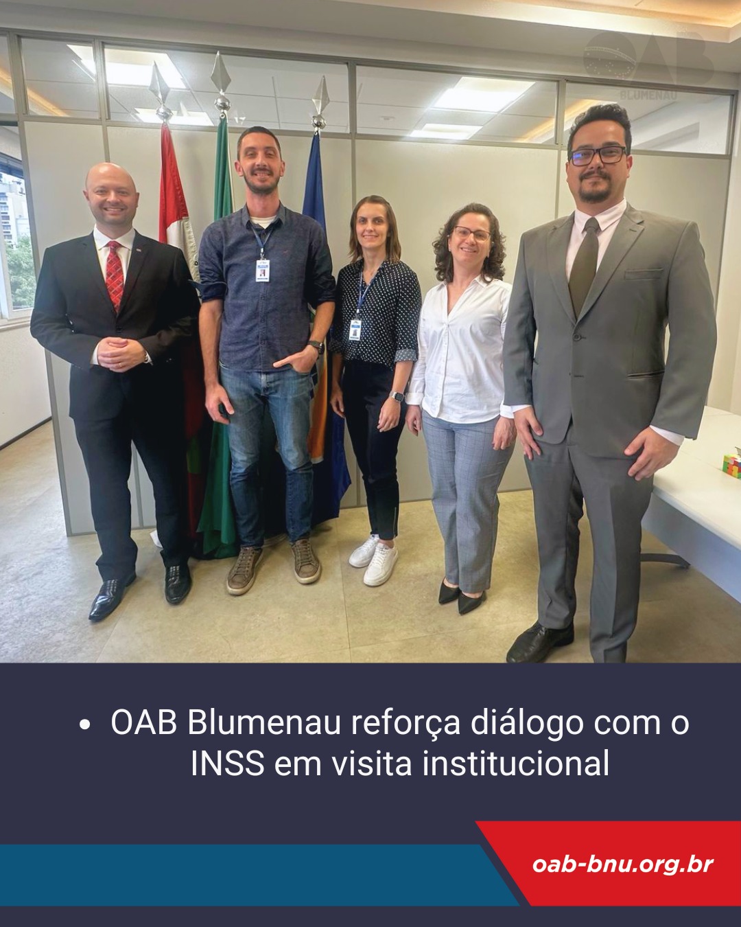 OAB Blumenau realiza visita institucional à Gerência Executiva do INSS