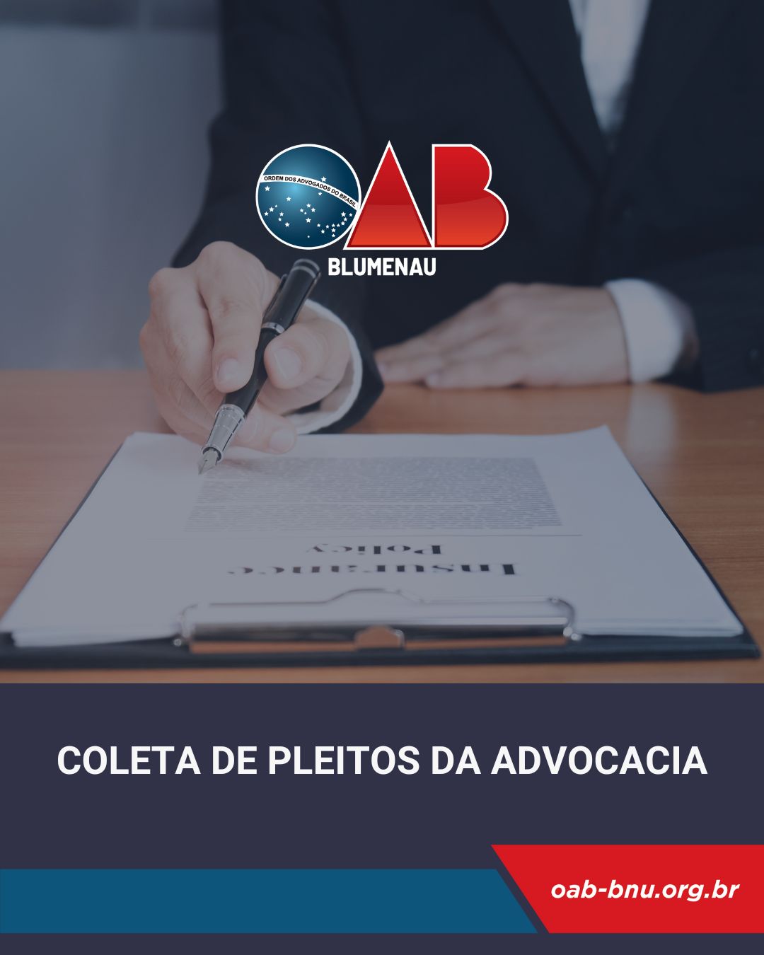 OAB Blumenau abre prazo para recebimento de demandas da advocacia ao Judiciário