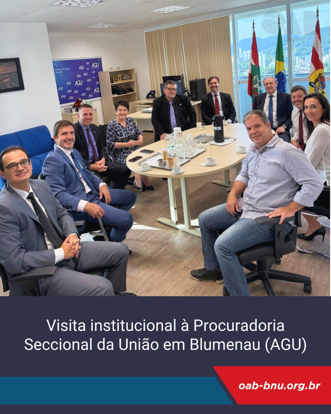 OAB Blumenau é recebida na Procuradoria Seccional da União em Blumenau, órgão da Advocacia-Geral da União (AGU) OAB Blumenau é recebida na Procuradoria Seccional da União em Blumenau, órgão da Advocacia-Geral da União (AGU)