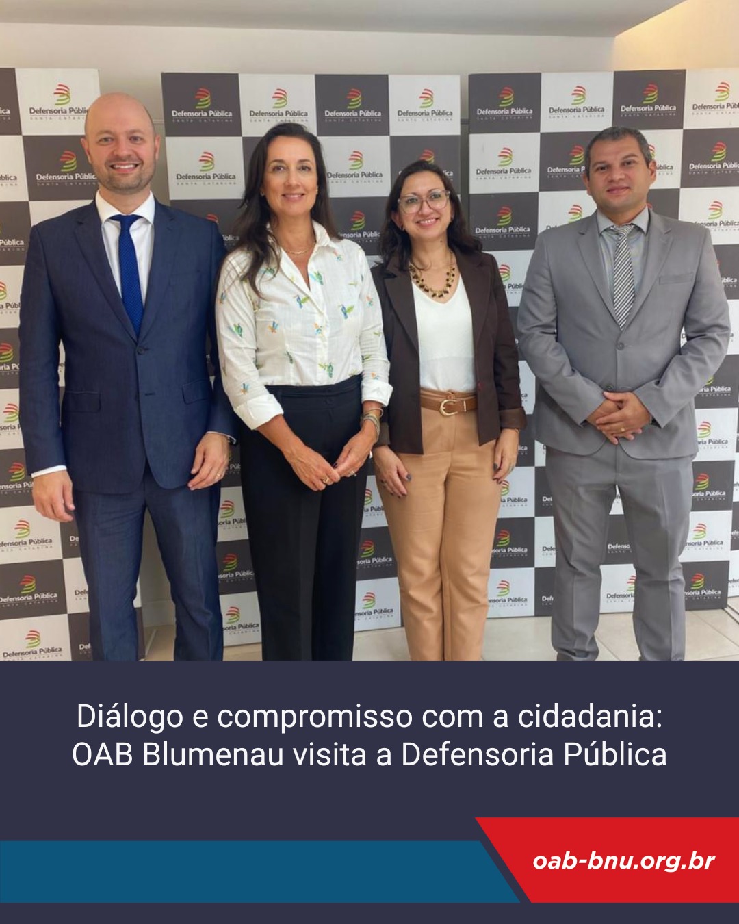 Defensoria Pública recebe visita de representantes da OAB Blumenau