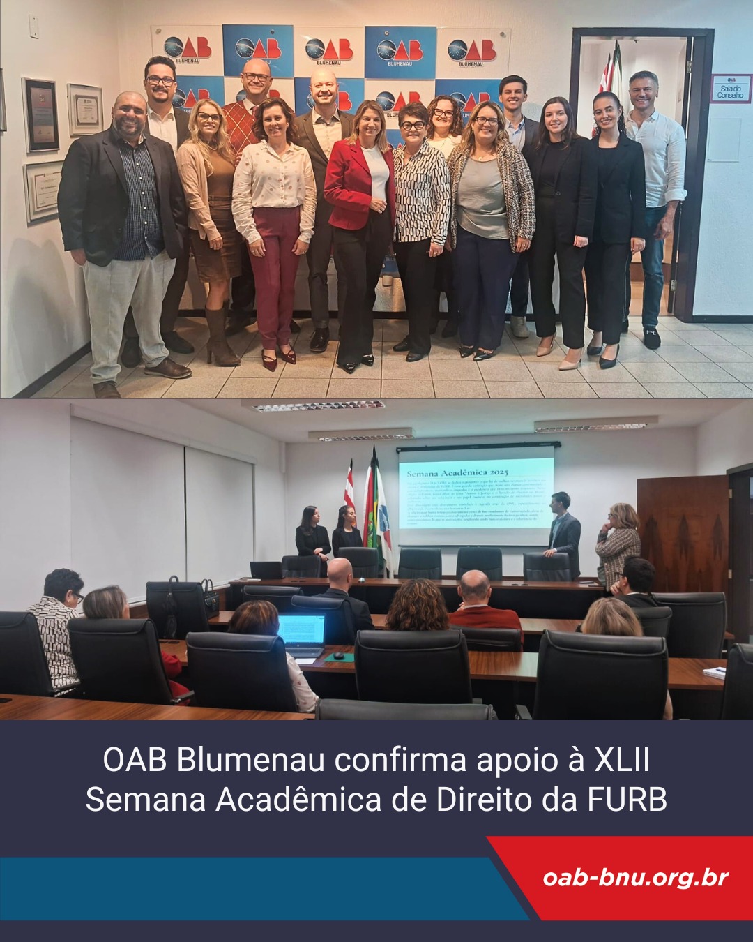 OAB recebe visita de dirigentes do Diretório Acadêmico de Direito da FURB OAB recebe visita de dirigentes do Diretório Acadêmico de Direito da FURB