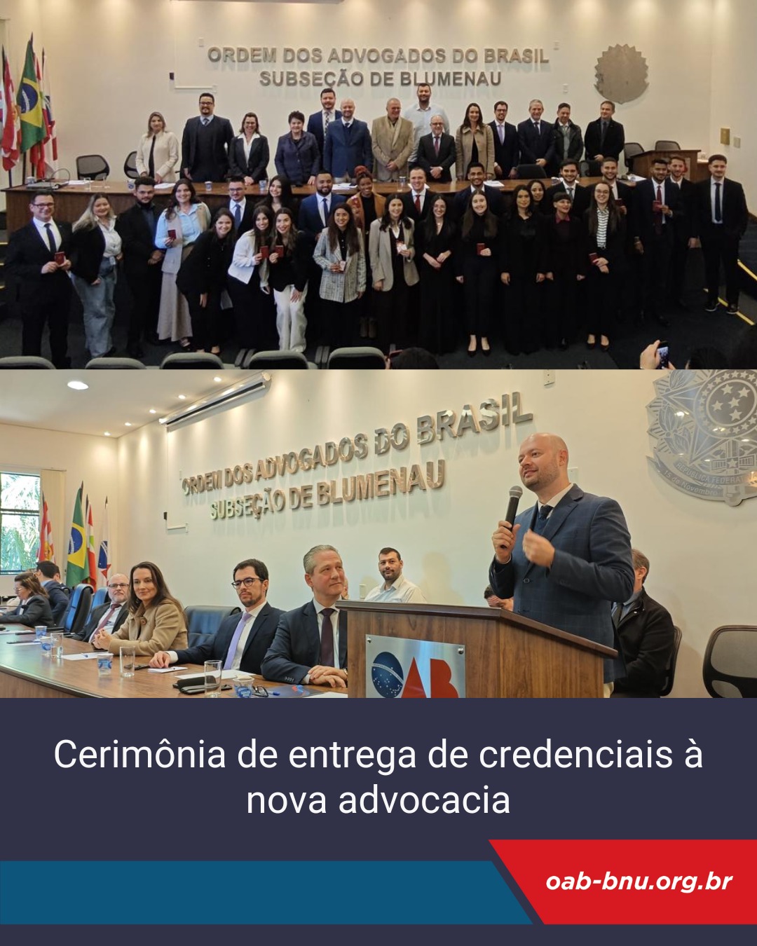 Entrega credenciais OAB Blumenau Entrega credenciais OAB Blumenau