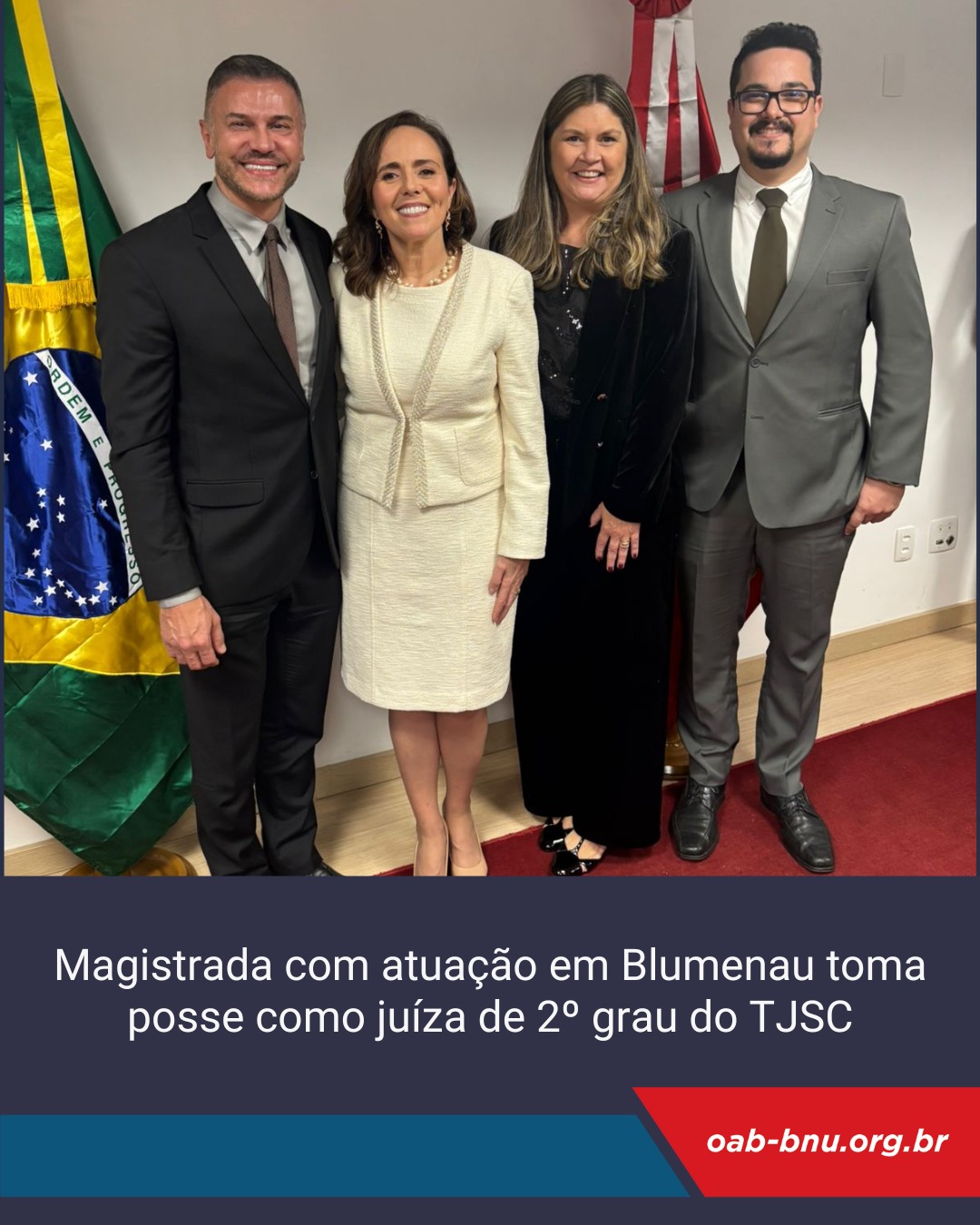 Magistrada com atuação em Blumenau toma posse como juíza de 2º grau no TJSC