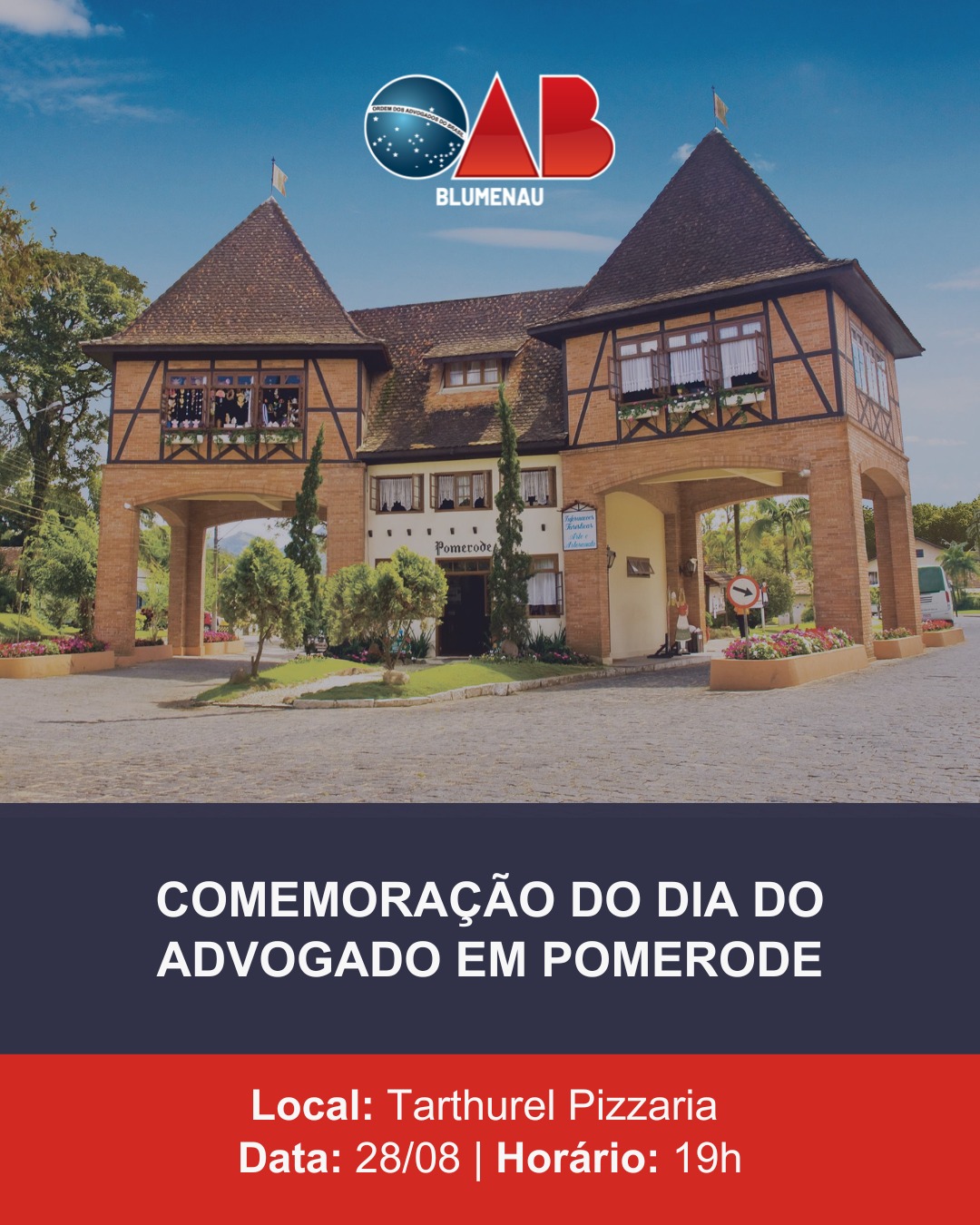 OAB Blumenau promove jantar em Pomerode em comemoração ao Mês da Advocacia OAB Blumenau promove jantar em Pomerode em comemoração ao Mês da Advocacia